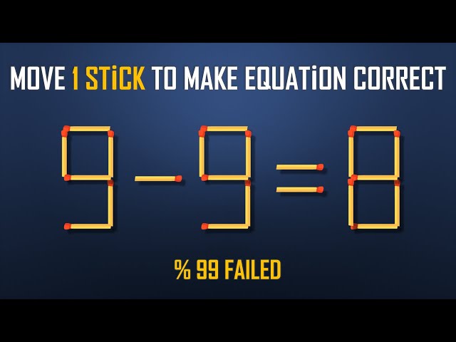 Move 1 Stick To Make Equation Correct-New Full 8