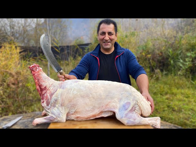 WHOLE LAMB RECIPE! PILAF INSIDE A 17KG FULL GOAT! YOU WILL BE SURPRISED BY THE DISH!