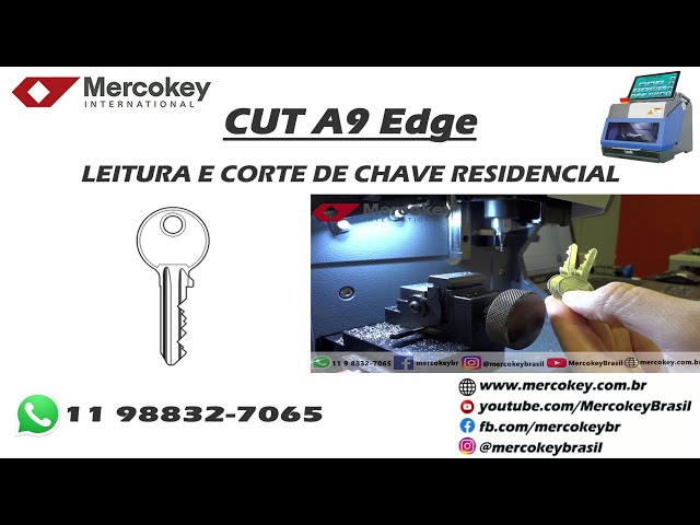 Máquina de corte CUT A9 Edge: Leitura e corte de chave residencial