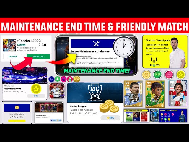 Maintenance End Time & Events In eFootball 2023 Mobile | Large Scale Maintenance End Time