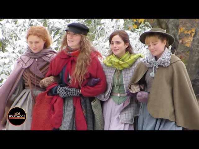 Emma Watson Filming "Little Women" with Florence Pugh, Saoirse Ronan and Eliza Scanlen