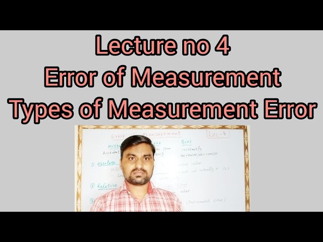 Error of Measurement and Types of Measurement Error