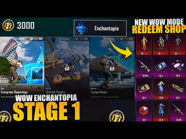 New Wow Mode Redeem Shop? | How To Complete Wow Enchantopia All Stages In Pubg Mobile