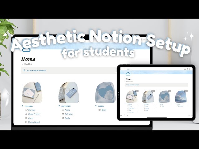 AESTHETIC NOTION SETUP FOR STUDENTS l Notion Setup Tutorial + free template