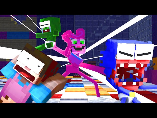 Monster School : MOMMY LONG LEG KIDNAP BABY ZOMBIE HUGGY WUGGY - Minecraft Animation