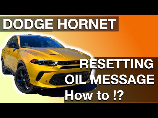 Resetting the oil change message on a Dodge Hornet (How to instructions)