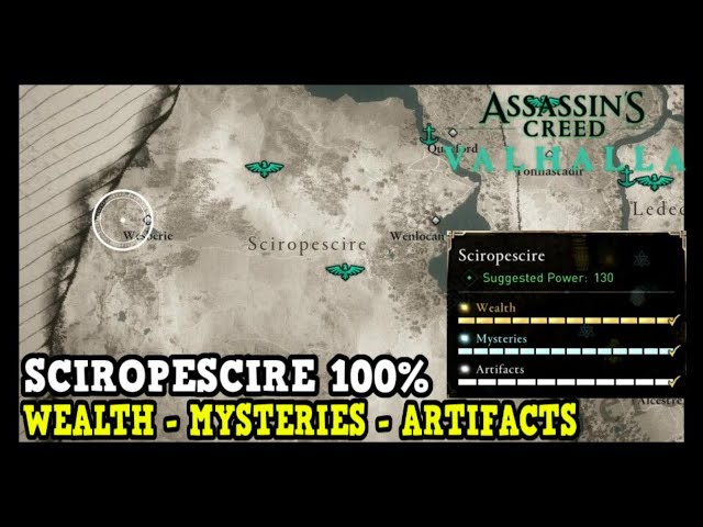 Assassin's Creed Valhalla Sciropescire All Collectibles (Wealth, Mysteries, Artifacts)