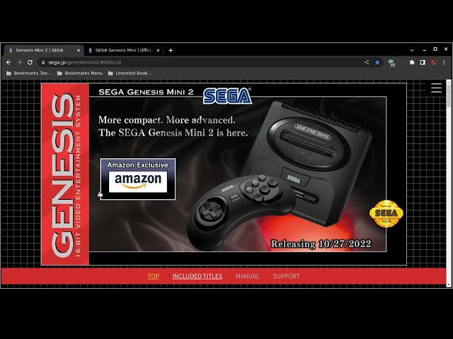 Sega Genesis Mini 2 Video Game Console