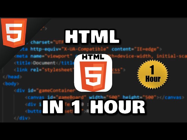 Learn HTML in 1 hour 🌎