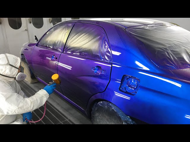 Blue to Violet change your car colour / How to paint chameleon pigment / Custom painting method