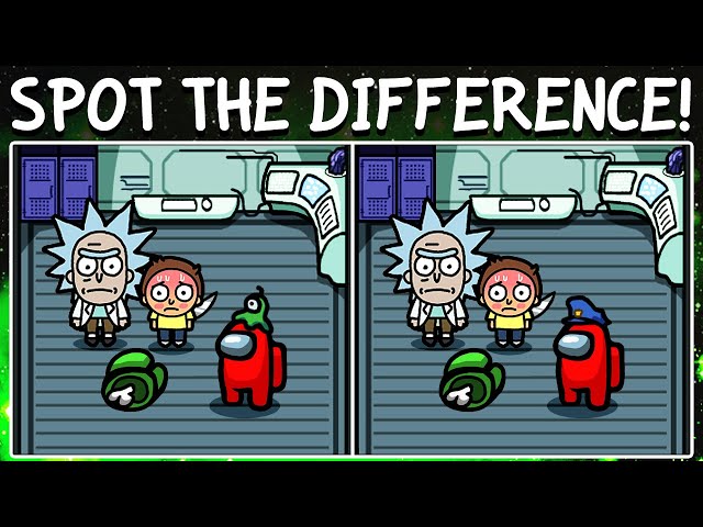 Spot The Difference - Among Us with Rick and Morty | Brain Games for kids | Photo Puzzles