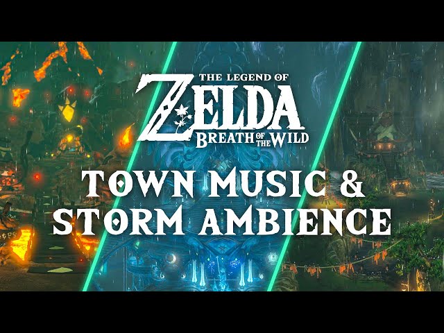 A Storm over Hyrule ⛈️ Zelda BOTW Towns Ambience & Music