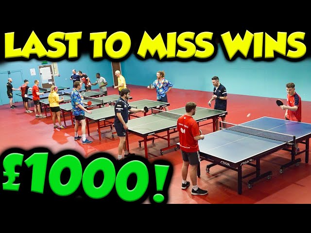 LAST TO MISS WINS £1000 | Table Tennis Challenge