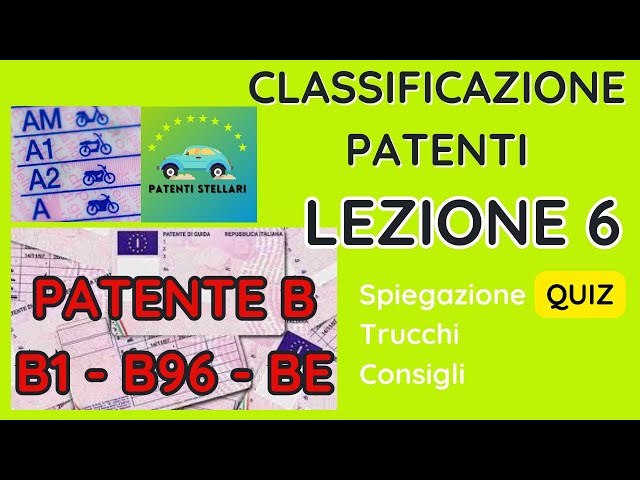 PATENTE B- CLASSIFICAZIONE DELLE #PATENTI #6 -  PATENTI STELLARI