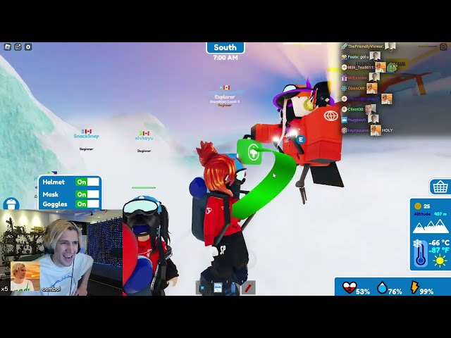 xQc Goes on an Arctic Expedition in Roblox