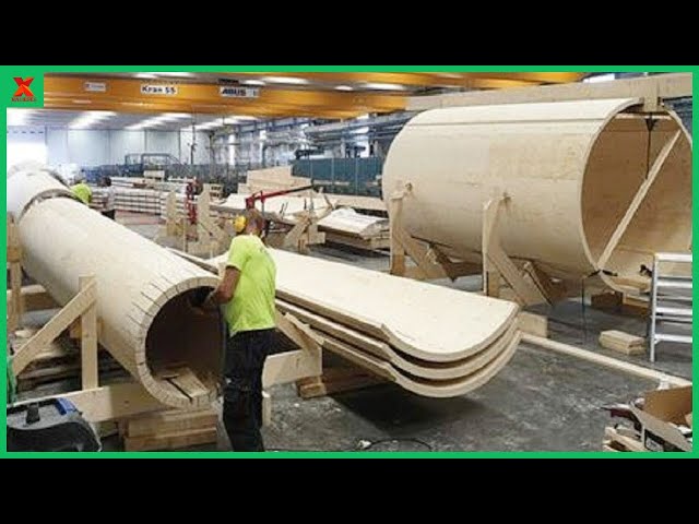 Incredible Modern Automatic Wood Processor Production Factory. Wooden Cable Drums Production Line