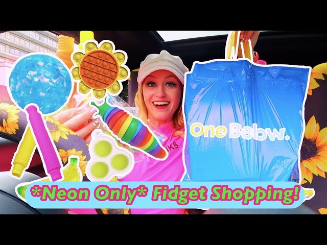 SHOPPING FOR *NEON FIDGETS* ONLY CHALLENGE AT ONE BELOW!😍🍉💅🏻🧜🏻‍♀️(WE HIT THE JACKPOT!!🤑)