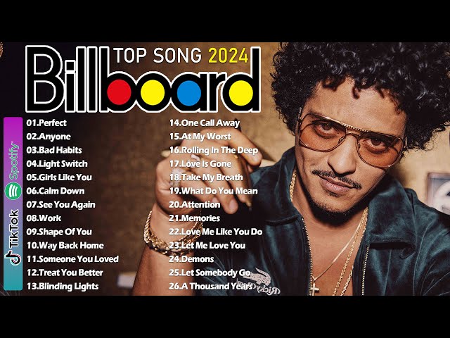 Bruno Mars, Ed Sheeran, Maroon 5, Dua Lipa, Rihanna, Taylor Swift, Sia - Billboard Top 50 This Week