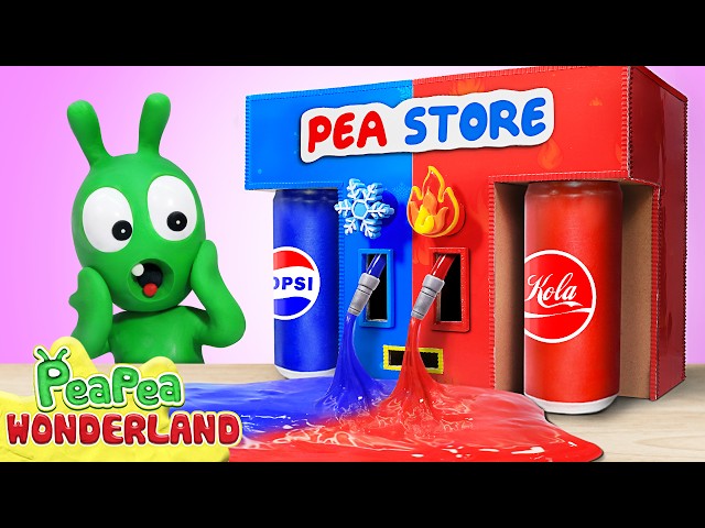 Pea Pea's Ice-Fire Soda Ice Cream Machine Challenge 🔥❄ Pea Pea Wonderland - Kids cartoon
