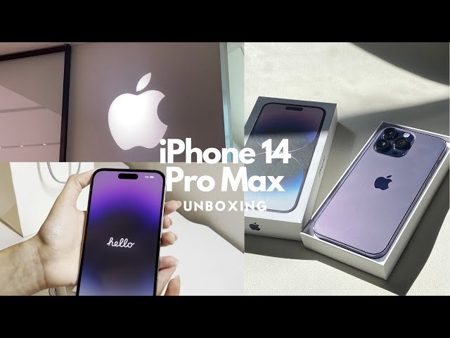 iPhone 14 Pro Max unboxing (Deep Purple) 2022  || new accessories + customization 🐻
