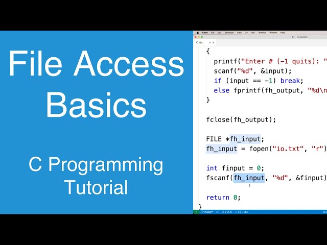 File Access Basics | C Programming Tutorial