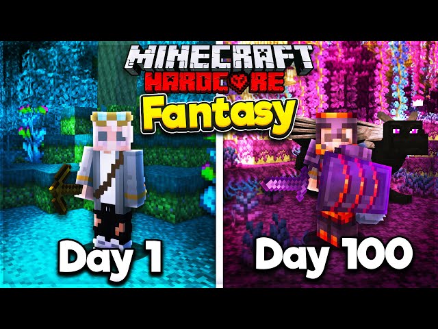 I Survived 100 Days in a FANTASY WORLD in Hardcore Minecraft... Here's What Happened