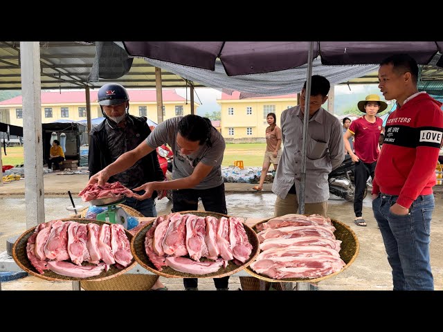 Zon brings wild boar meat goes to market sell, Cooking, Vang Hoa
