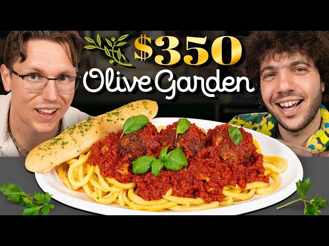 $350 Olive Garden Spaghetti and Meatballs Taste Test | FANCY FAST FOOD