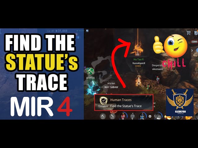 Human Traces "FIND THE STATUE'S TRACE" (Lower Death Gorge) | MIR4 Snake Pit Request MMORPG