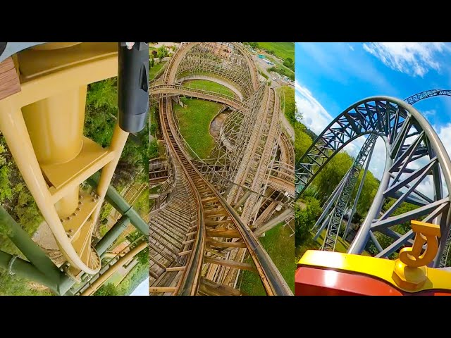Every Roller Coaster At Tripsdrill Theme Park In Germany!  Front Seat 4K POV!