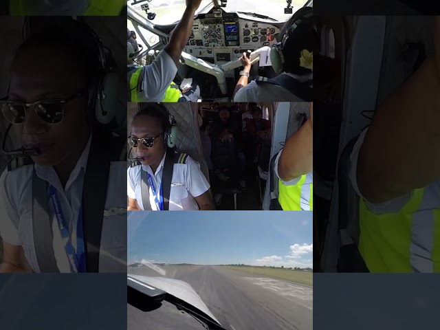 Pilot Patricia at the Controls! Lovely Twin Otter Takeoff! [AirClips] #shorts
