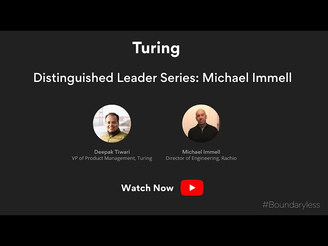 Turing Distinguished Leader Series: Michael Immell, Director of Engineering, Rachio