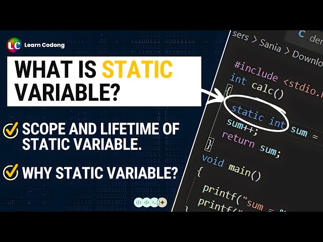 Static variable in C | Local and Static variables in C language | what is static variable in c