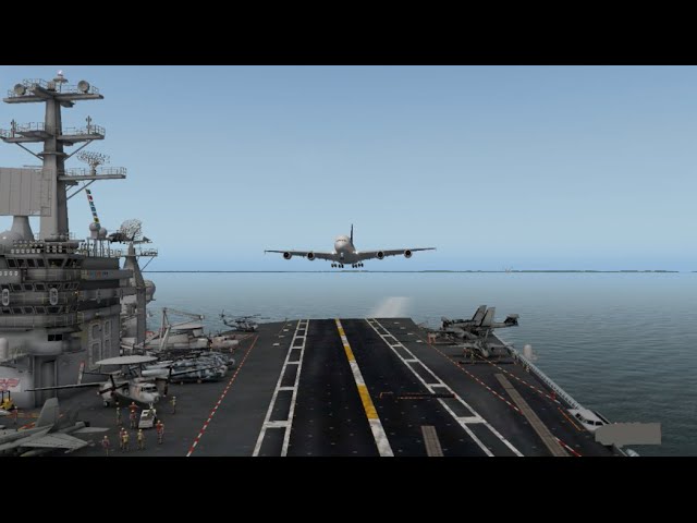 Airbus A380 Lands on Aircraft Carrier