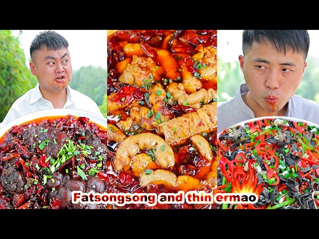 mukbang | hairy belly | chinese food | food recipes | funny mukbang | fatsongsong and thinermao