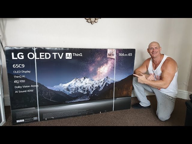 2019 65’’ LG C9 OLED,unboxing,wall mounting & demo