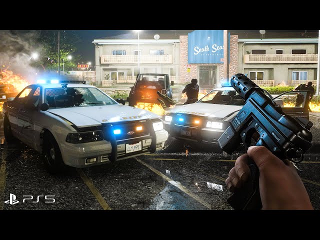 ⁴ᴷ⁶⁰ GTA 6 PS5 Graphics!? Action Gameplay - Heist & Police Chase! Ray Tracing Graphics / GTA V Mod