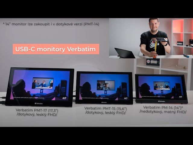 {Recenze} 🖥️ Přenosné USB-C monitory Verbatim (PM-14, PMT-15, PMT-17)