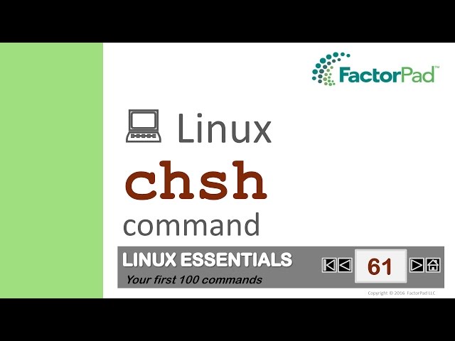 Linux chsh command summary with examples