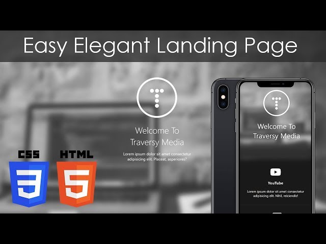 HTML & CSS Easy Elegant Landing Page With Blur Effect