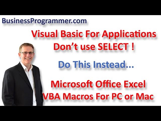 Excel VBA Range - Avoid Select, You will be glad you did