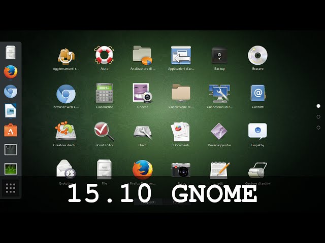 Ubuntu 15.10 GNOME Wily Werewolf 64 bit - first boot and overview