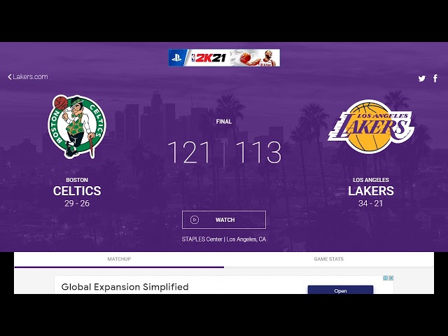 Boston Celtics vs Los Angeles Lakers Scoreboard - LIVE