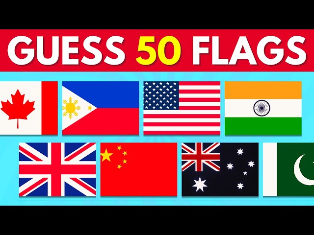 🚩 Can You Guess 50 Flags? | Guess The Flag Quiz