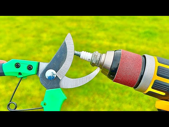 Special Way To Sharpen Pruning Shears as Sharp as a Razor | Useful creativity