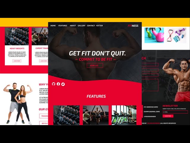 How To Make Complete Responsive FITNESS Website Using HTML/CSS ( SASS )/JQUERY From Scratch