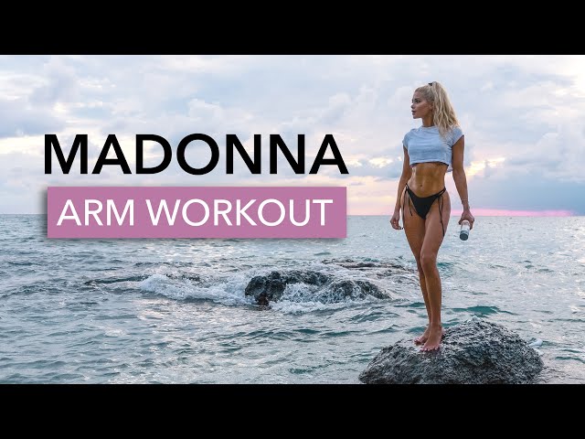 10 MIN MADONNA ARM WORKOUT - for slim & toned arms / with bottles or small weights