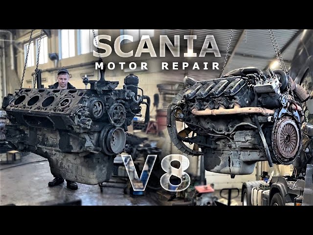 SCANIA R500 V8 - ENGINE REPAIR. MILEAGE 1.6 MILLION PART 1: COMPLETE DISASSEMBLY