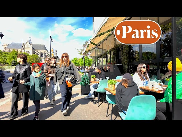 Paris France, Cold sunny Paris - 4K HDR walk - Spring 2024