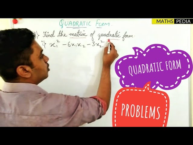 Find the matrix of quadratic form | Quadratic form | Engineering mathematics |